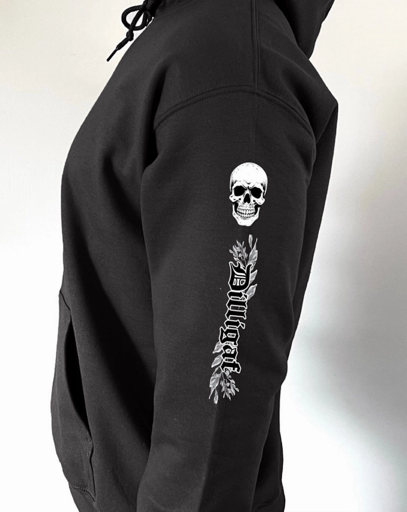 Grey Vine Skull Pullover Hoodie