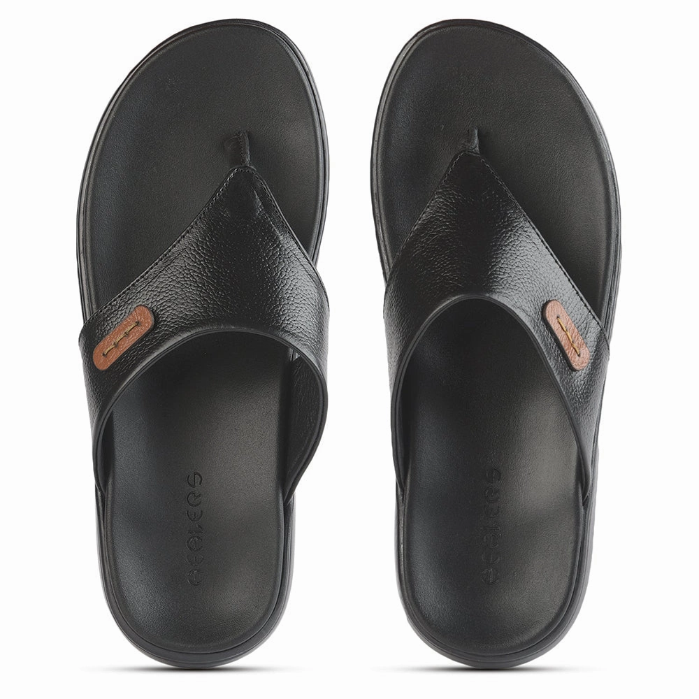 Healers Casual Black Slipper For Men MDL-05 By Liberty