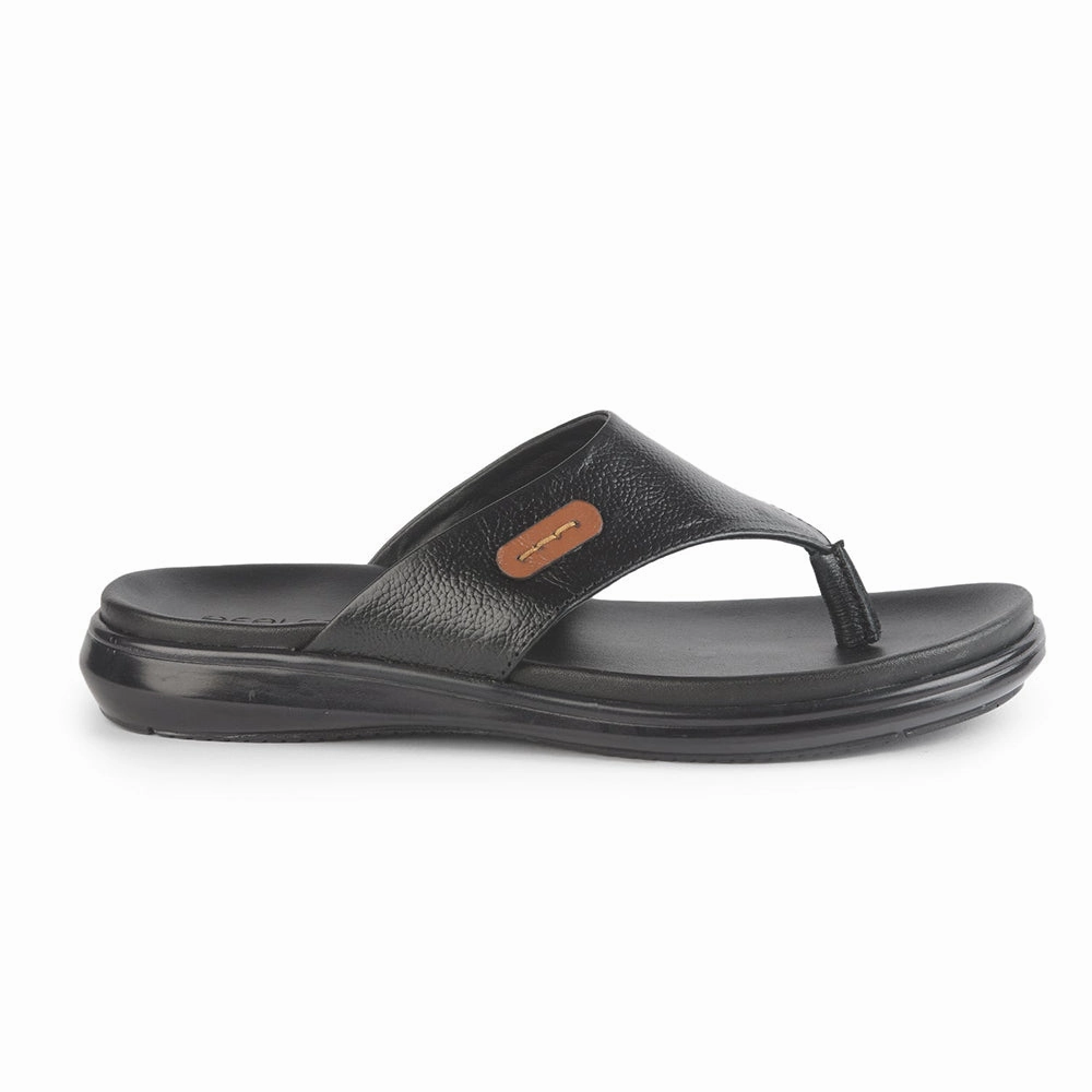 Healers Casual Black Slipper For Men MDL-05 By Liberty