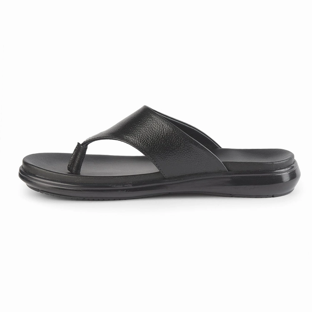 Healers Casual Black Slipper For Men MDL-05 By Liberty