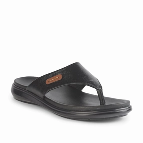 Healers Casual Black Slipper For Men MDL-05 By Liberty