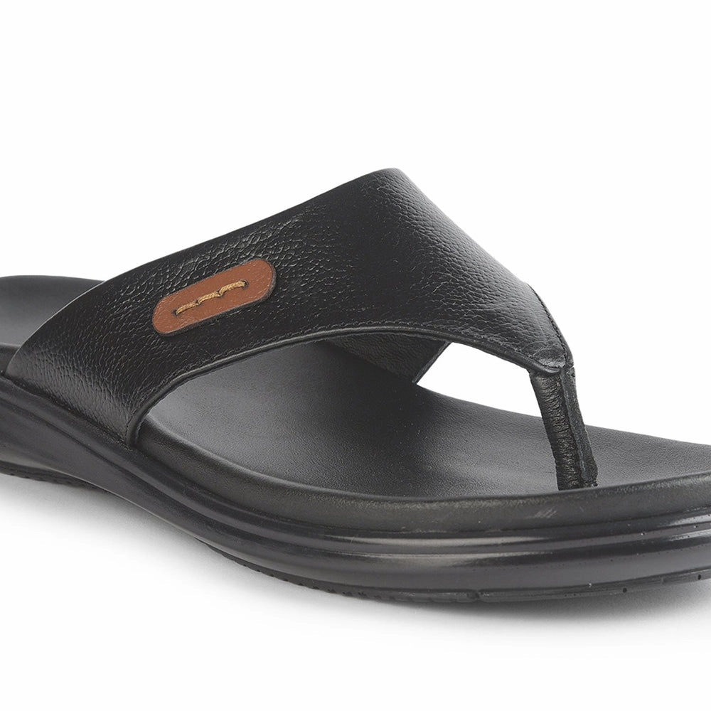 Healers Casual Black Slipper For Men MDL-05 By Liberty