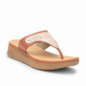 Healers Casual (Tan) Slippers For Ladies Nfl-4 By Liberty