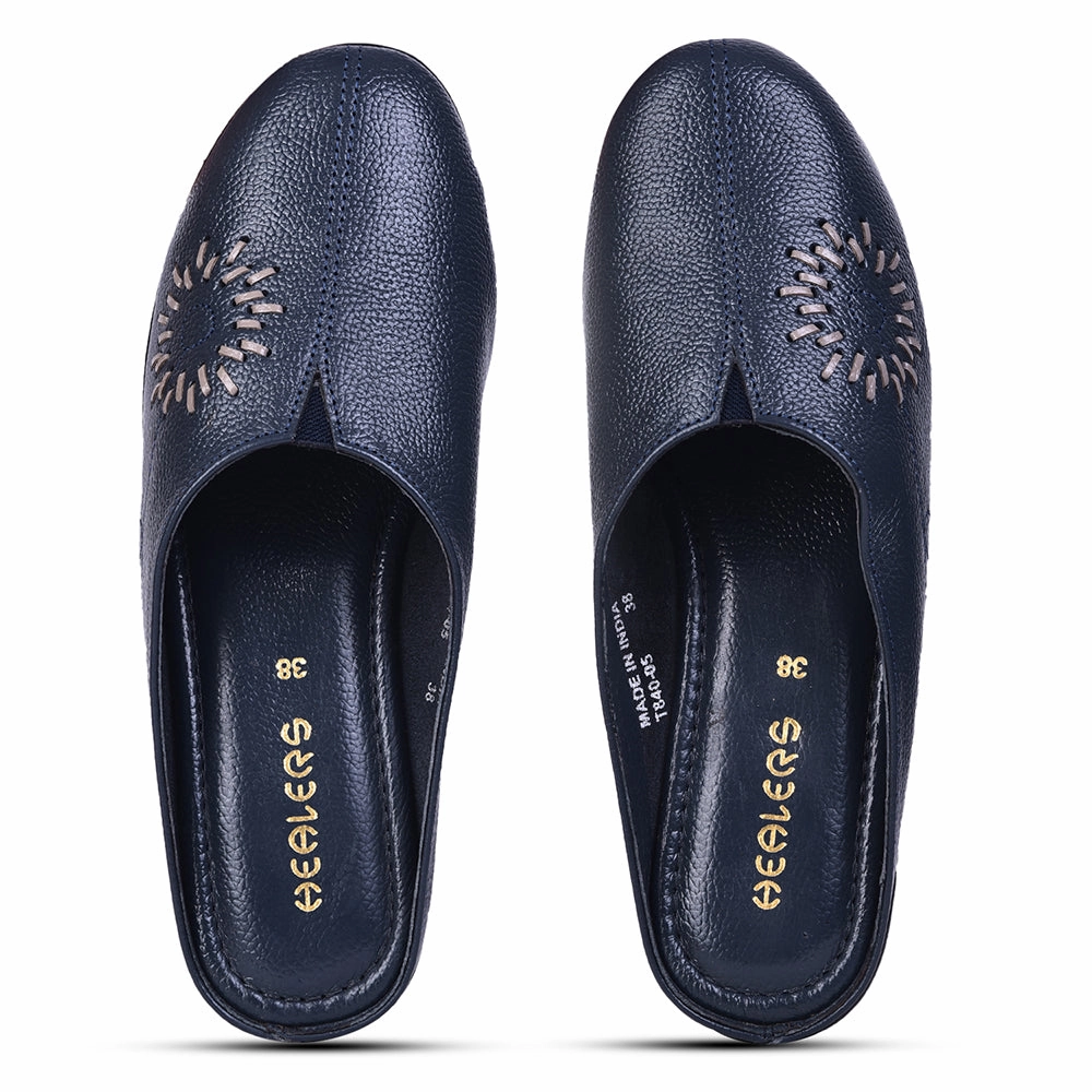 Healers Fashion Navy Blue Mule Sandal For Women T840-05 By Liberty