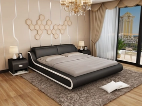 Hillsby Modern Leather Platform Bed