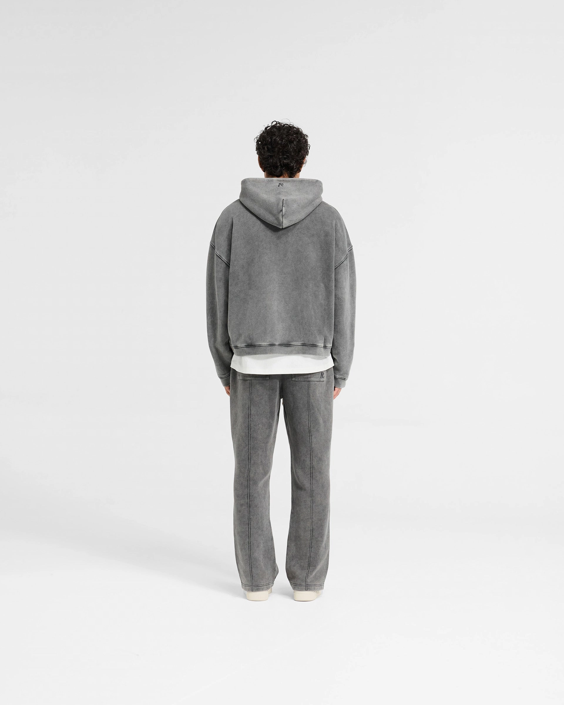 Initial Boxy Zip Through Hoodie - Vintage Grey