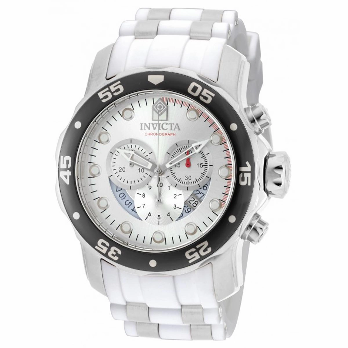 Invicta 20290 Men's Pro Diver Chrono Black Bezel Steel & Polyurethane Strap Watch