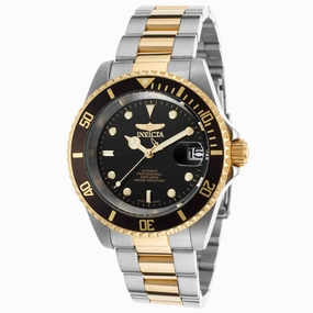 Invicta Men's Automatic Watch - Pro Diver Black Dial Two Tone Yellow Bracelet | 8927C