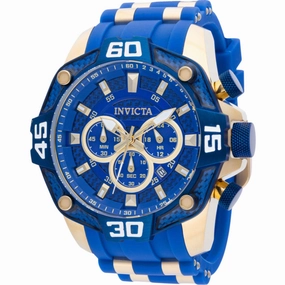 Invicta Men's Chronograph Watch - Pro Diver Blue and Gold Tone Dial Strap | 40864