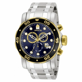 Invicta Men's Chronograph Watch - Pro Diver Blue Dial Steel Bracelet Dive | 80041
