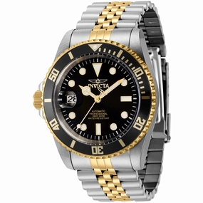 Invicta Men's Left Handed Watch - Pro Diver Two Tone Silver, Yellow Bracelet | 43986