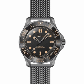 Invicta Men's Quartz Watch - Pro Diver Black Dial Gunmetal Mesh Bracelet | 45979