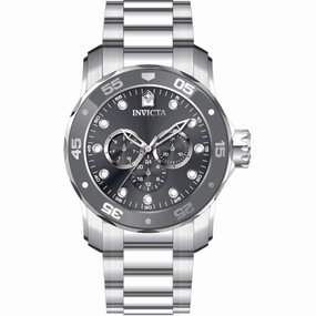 Invicta Men's Quartz Watch - Pro Diver Charcoal Dial Silver Tone Bracelet | 45723
