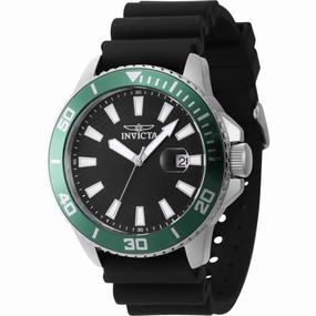 Invicta Men's Quartz Watch - Pro Diver Green and Silver Tone Bezel Strap | 46088