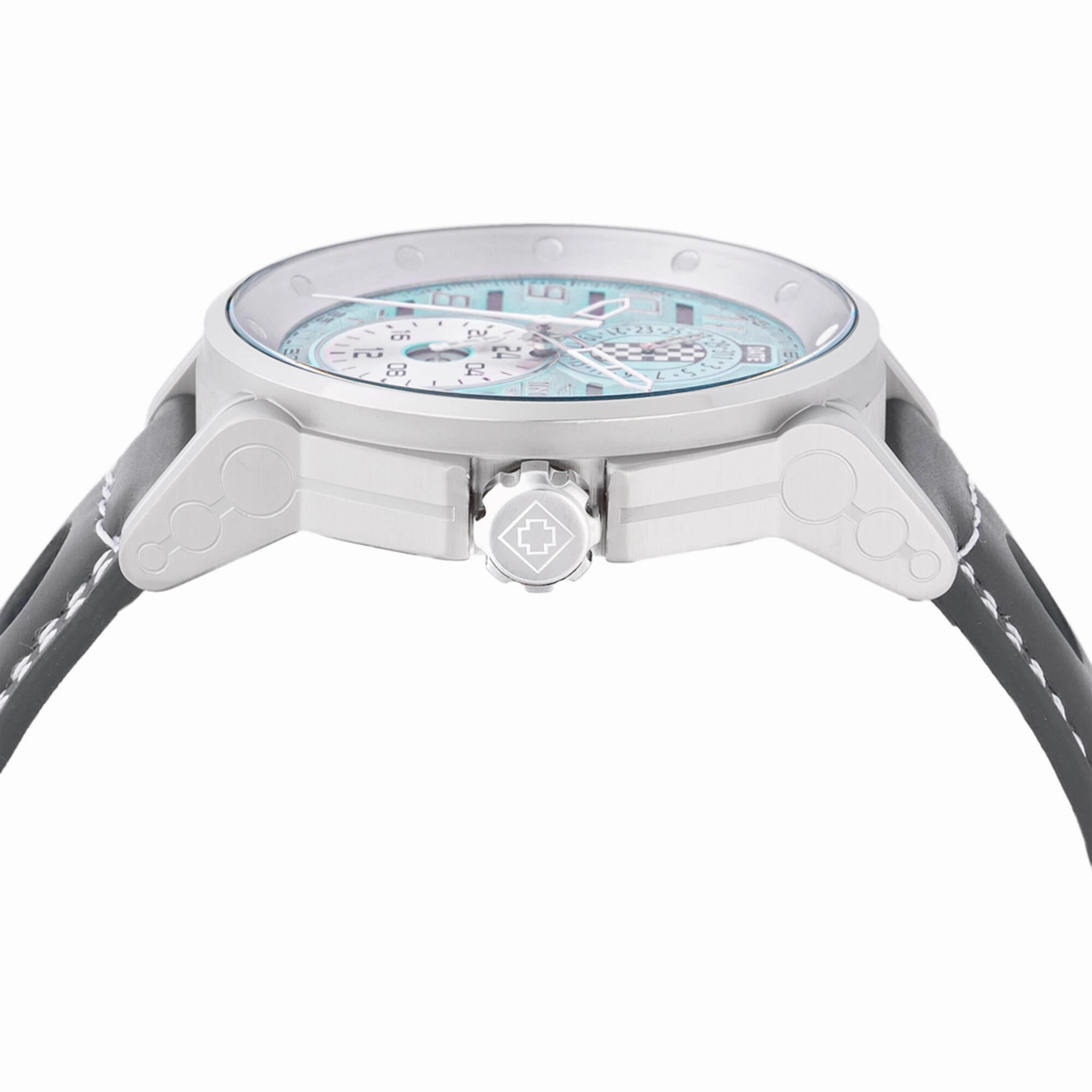 Invicta Men's Watch - Invicta Racing Quartz Silver Case Grey Leather Strap | 47537