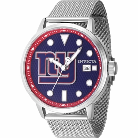 Invicta Men's Watch - NFL New York Giants Quartz Blue Dial Steel Mesh Bracelet | 47974