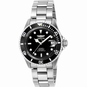 Invicta Men's Watch - Pro Diver Automatic Black Dial Silver Steel Bracelet | 9937OB