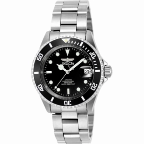 Invicta Men's Watch - Pro Diver Automatic Black Dial Silver Steel Bracelet | 9937OB