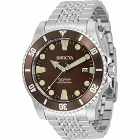 Invicta Men's Watch - Pro Diver Automatic Brown Dial Silver Steel Bracelet | 33504