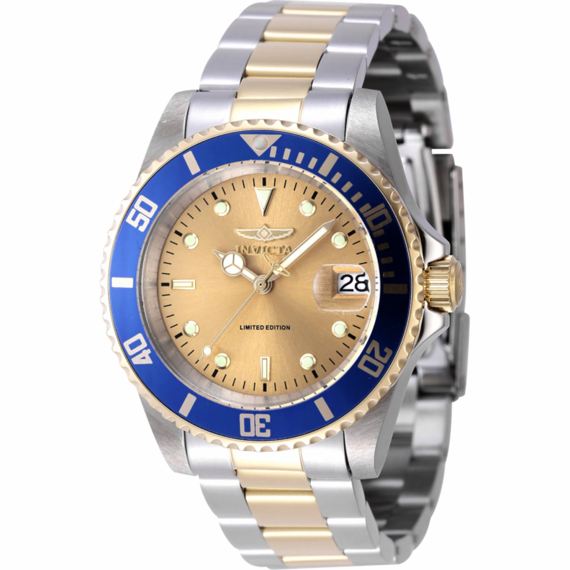 Invicta Men's Watch - Pro Diver Automatic Gold Dial Two Tone Steel Bracelet | 47394