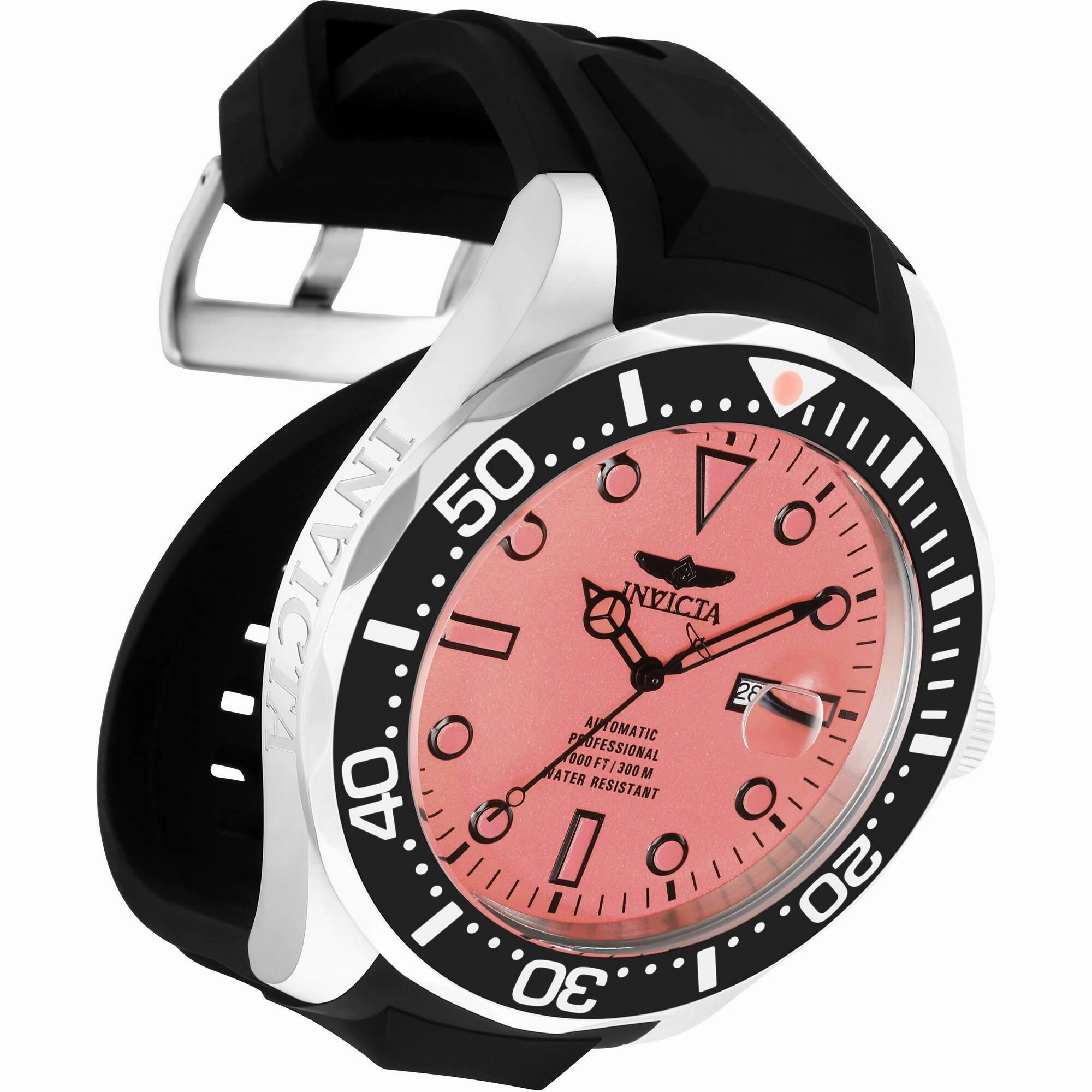 Invicta Men's Watch - Pro Diver Automatic Red Dial Black Silicone Strap | 33606