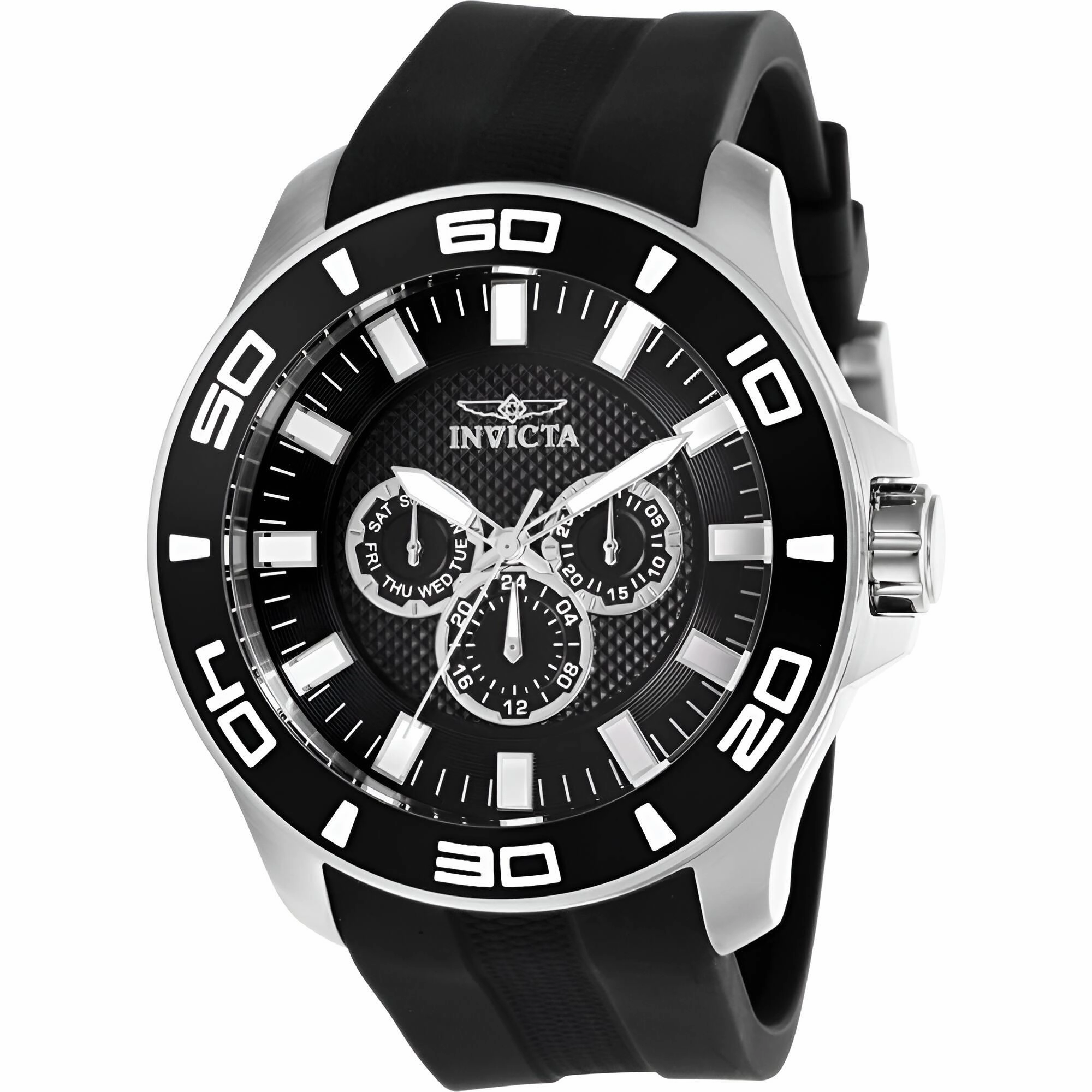 Invicta Men's Watch - Pro Diver Black Dial Silicone Rubber Strap Day-Date | 28000