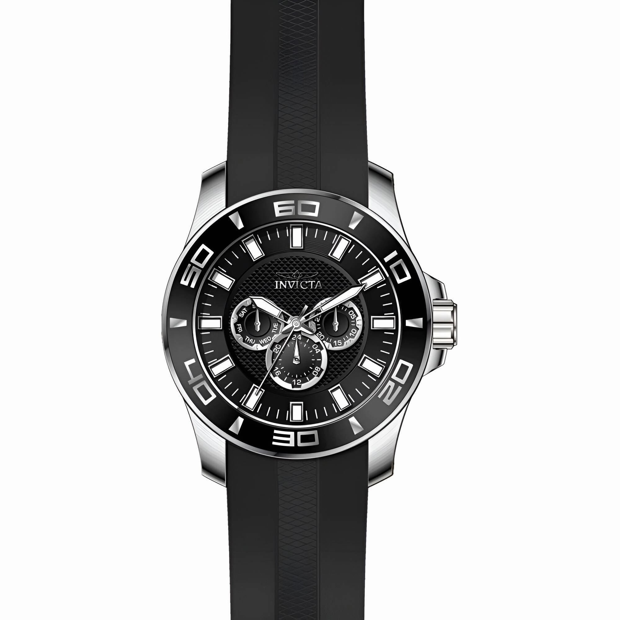 Invicta Men's Watch - Pro Diver Black Dial Silicone Rubber Strap Day-Date | 28000
