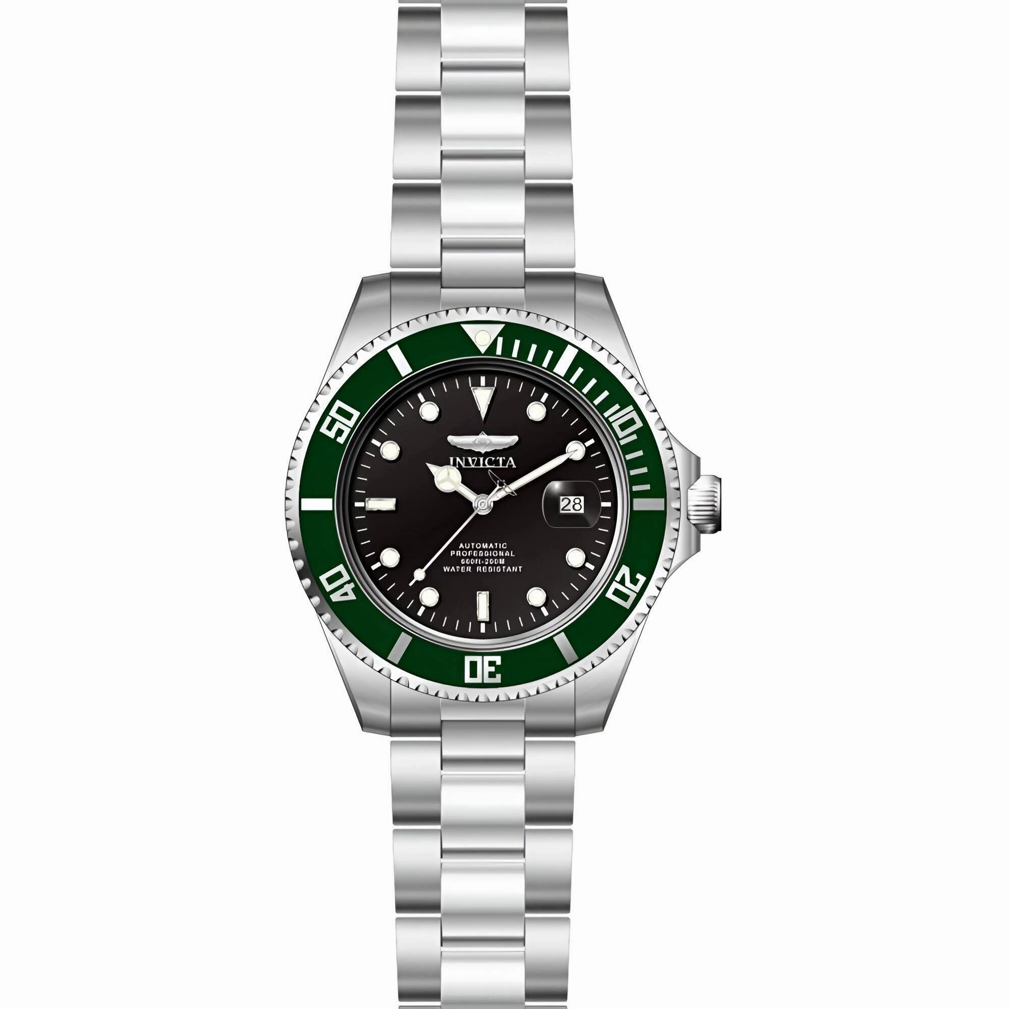 Invicta Men's Watch - Pro Diver Black Dial Silver Stainless Steel Bracelet | 35852