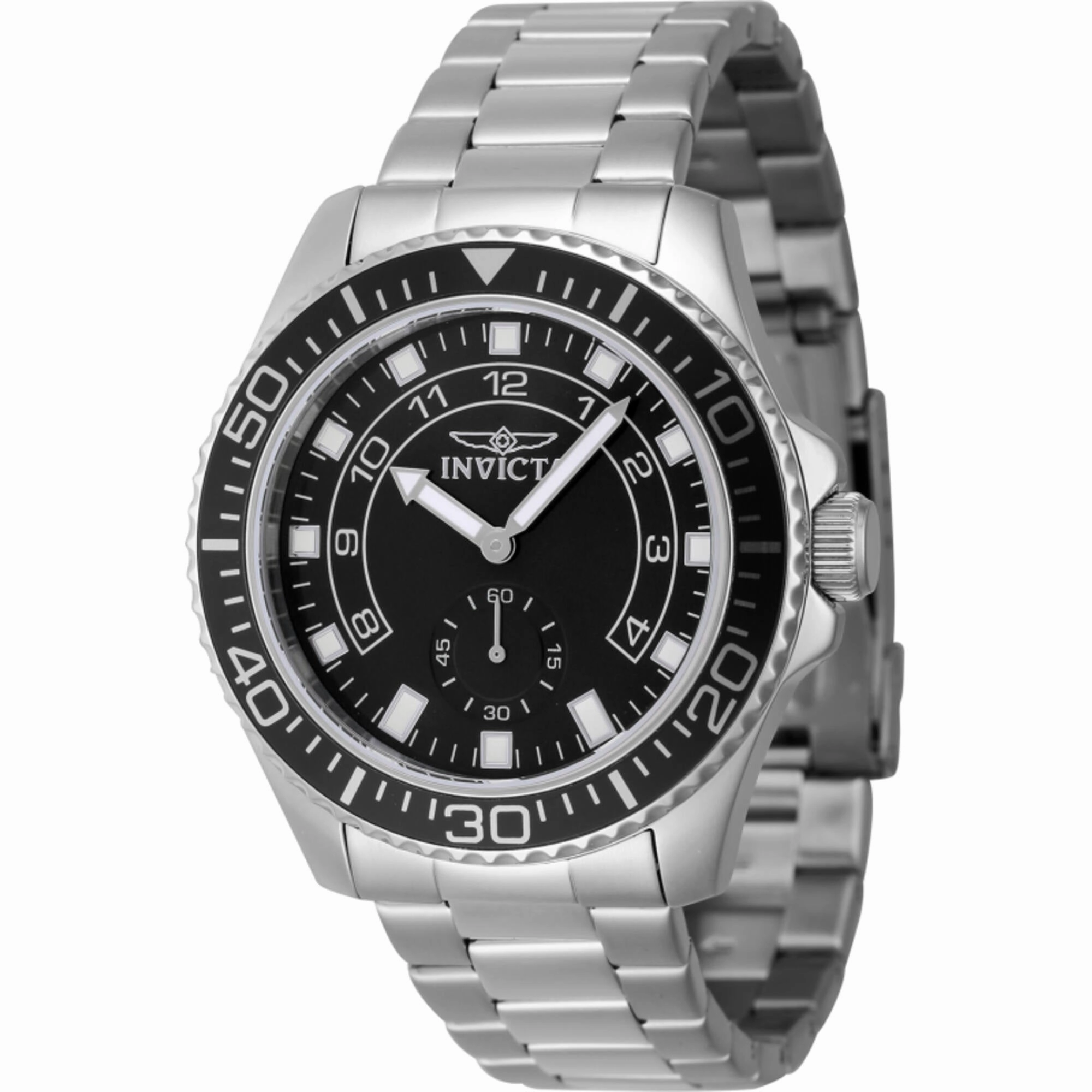 Invicta Men's Watch - Pro Diver Black Dial Silver Stainless Steel Bracelet | 47125