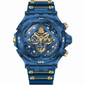 Invicta Men's Watch - Pro Diver Chrono Gold Tone and Blue Dial Silicone Strap | 37180