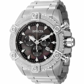 Invicta Men's Watch - Pro Diver Chronograph Black Mop Dial Silver Bracelet | 45765