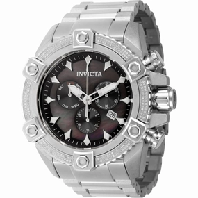 Invicta Men's Watch - Pro Diver Chronograph Black Mop Dial Silver Bracelet | 45765