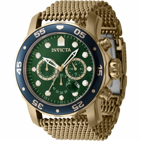 Invicta Men's Watch - Pro Diver Chronograph Green Dial Yellow Gold Bracelet | 47241