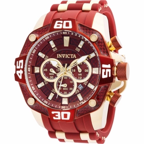 Invicta Men's Watch - Pro Diver Chronograph Red and Gold Tone Dial Strap | 40862