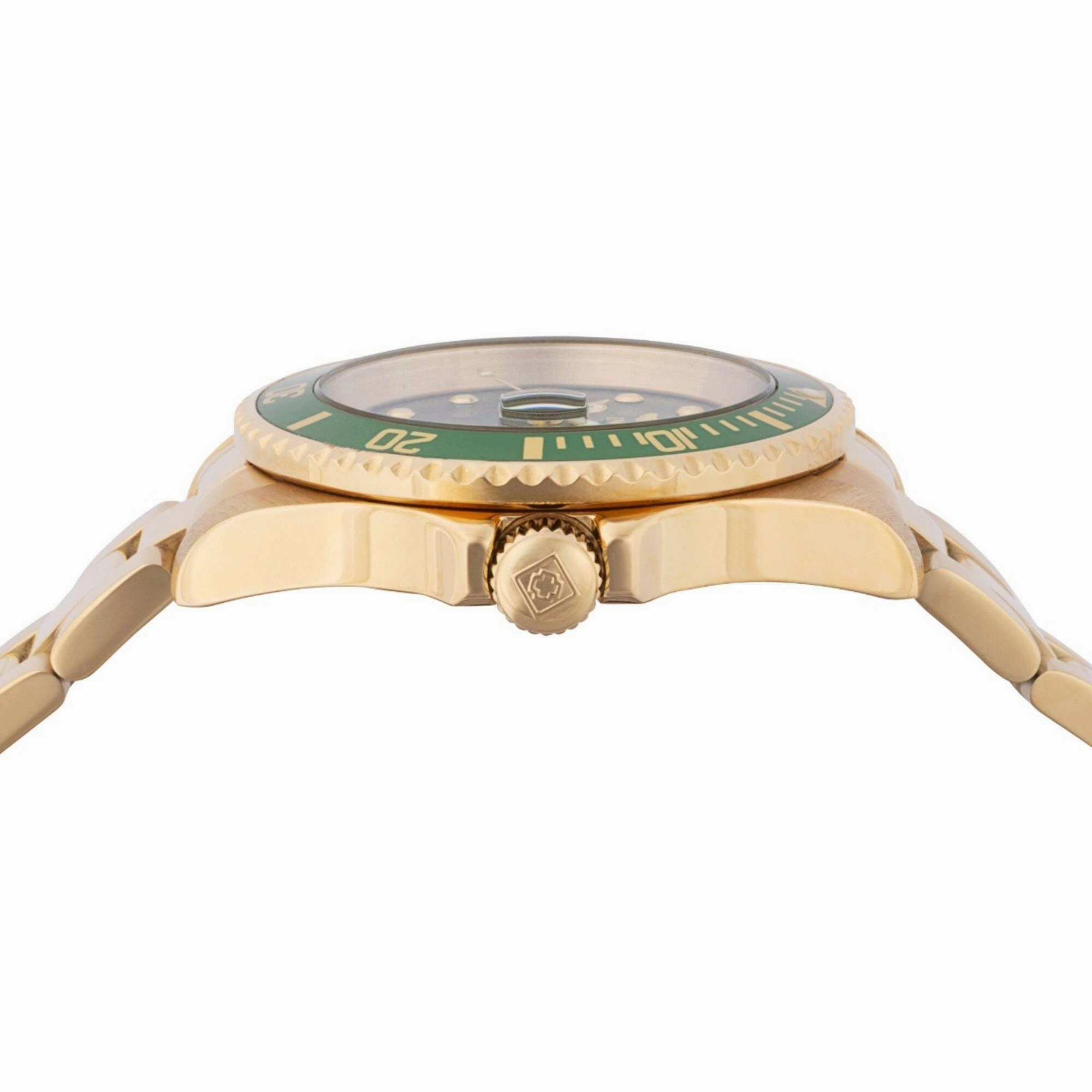 Invicta Men's Watch - Pro Diver Green Dial Yellow Gold Steel Bracelet Quartz | 43543