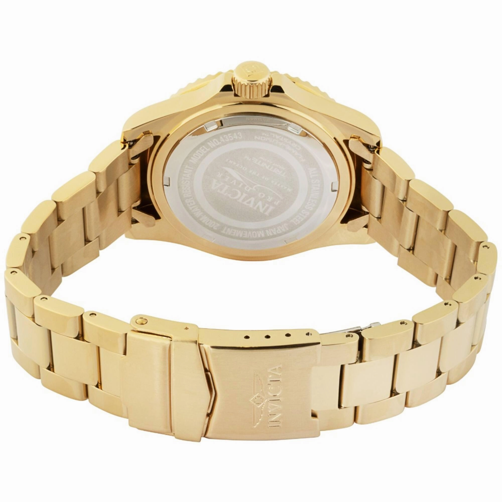 Invicta Men's Watch - Pro Diver Green Dial Yellow Gold Steel Bracelet Quartz | 43543