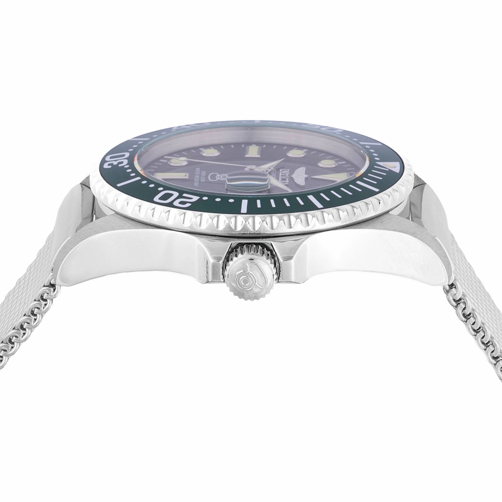 Invicta Men's Watch - Pro Diver Quartz Black Dial Silver Steel Bracelet Dive | 48214