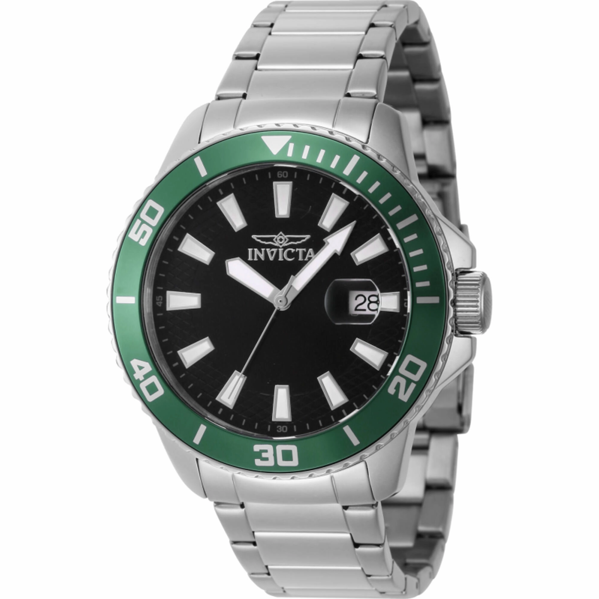 Invicta Men's Watch - Pro Diver Quartz Black Dial Stainless Steel Bracelet | 46063
