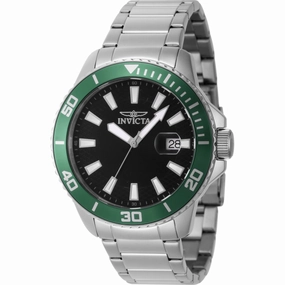 Invicta Men's Watch - Pro Diver Quartz Black Dial Stainless Steel Bracelet | 46063