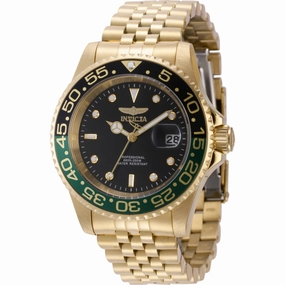 Invicta Men's Watch - Pro Diver Quartz Black Dial Yellow Gold Steel Bracelet | 44526