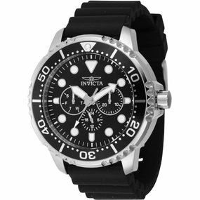 Invicta Men's Watch - Pro Diver Quartz Black Rotating Bezel Silicone Strap | 47234