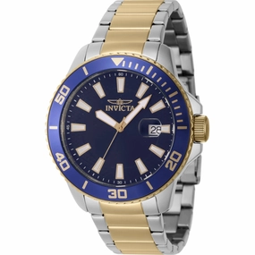 Invicta Men's Watch - Pro Diver Quartz Blue Dial Two Tone Steel Bracelet | 46071