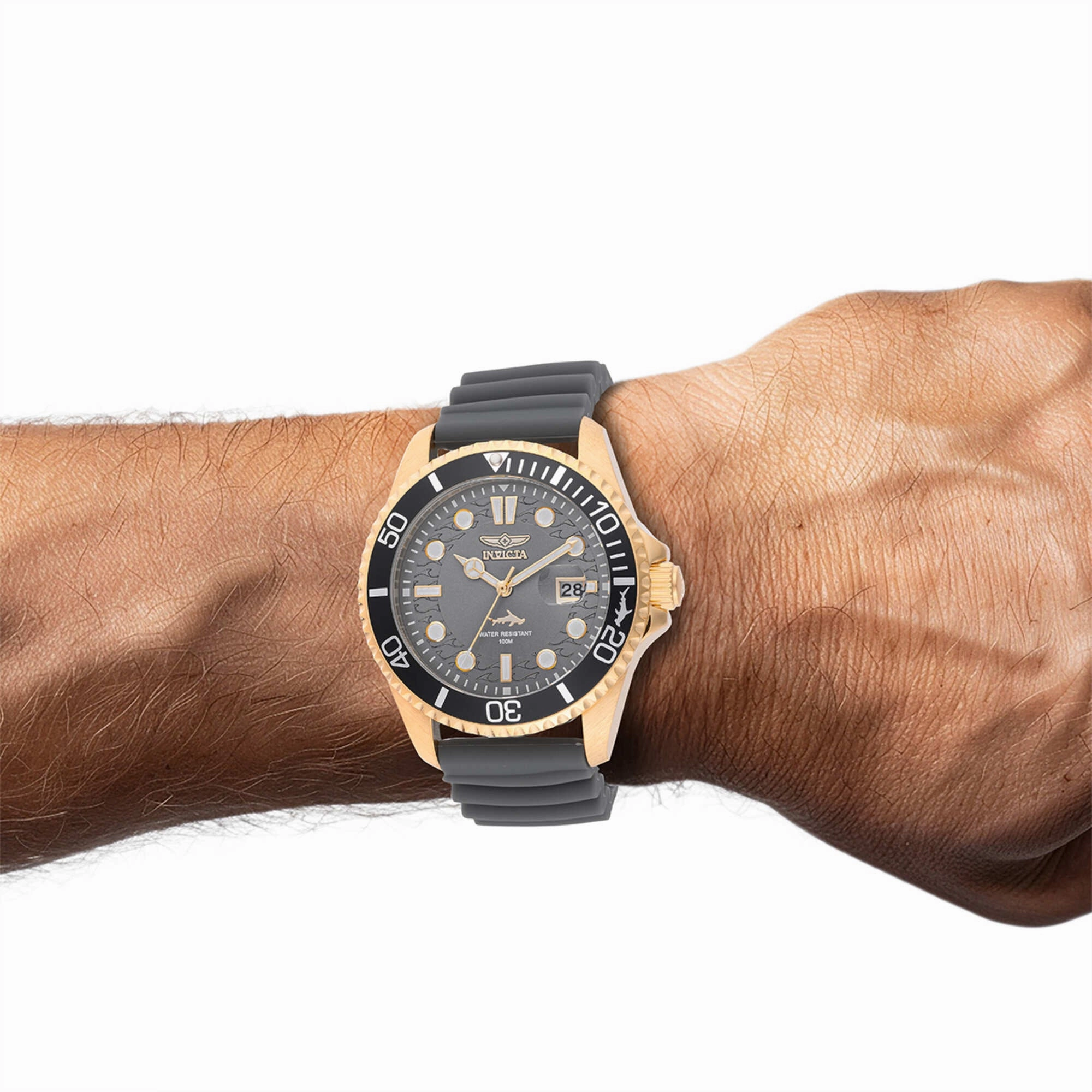 Invicta Men's Watch - Pro Diver Quartz Charcoal Dial Grey Silicone Strap | 47171