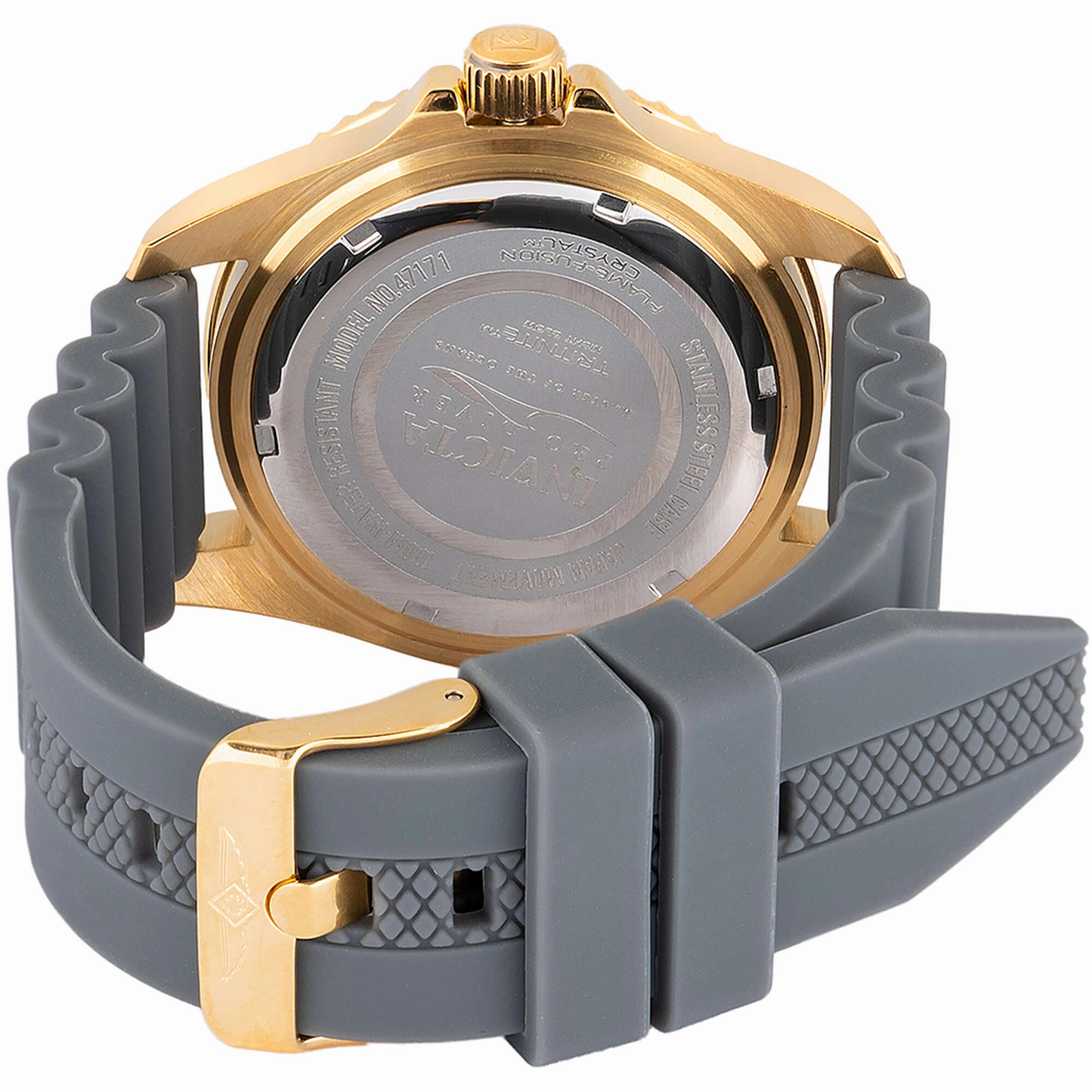 Invicta Men's Watch - Pro Diver Quartz Charcoal Dial Grey Silicone Strap | 47171