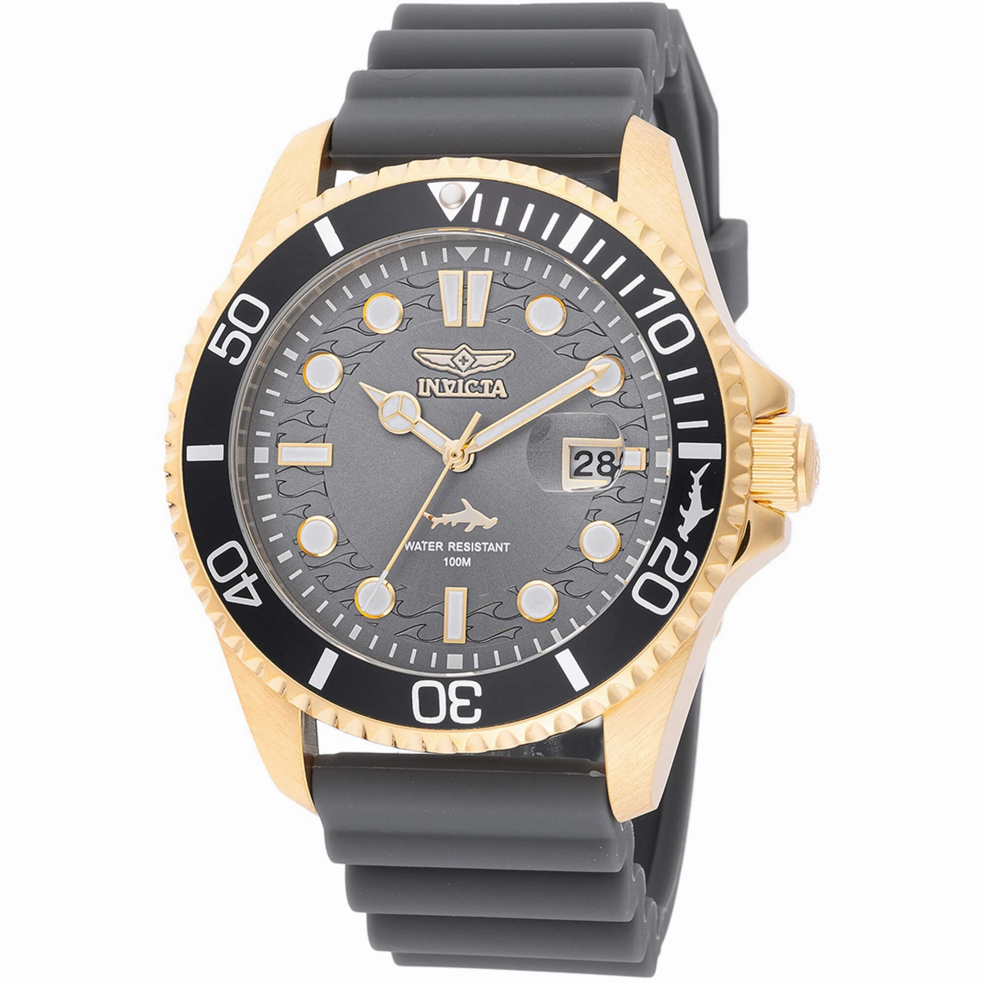 Invicta Men's Watch - Pro Diver Quartz Charcoal Dial Grey Silicone Strap | 47171