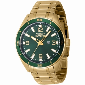 Invicta Men's Watch - Pro Diver Quartz Green Dial Yellow Gold Bracelet | 46675