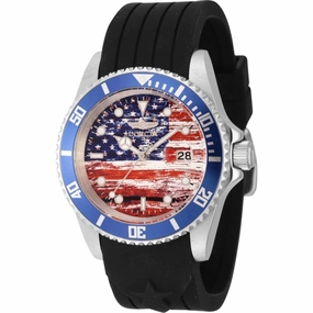 Invicta Men's Watch - Pro Diver Quartz Silver Tone Case Silicone Strap | 45871