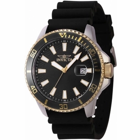 Invicta Men's Watch - Pro Diver Rotating Bezel Black Silicone Rubber Strap | 46132