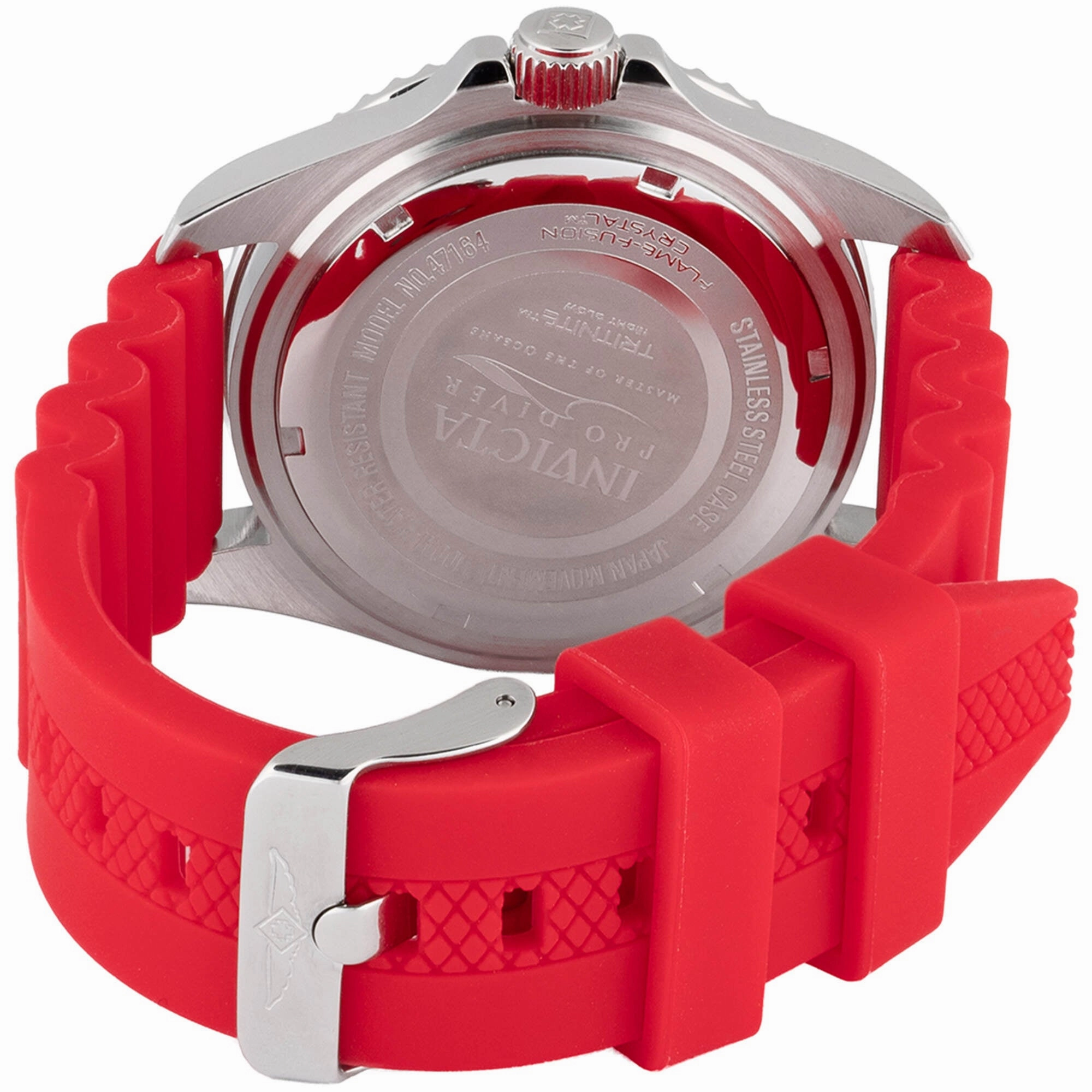 Invicta Men's Watch - Pro Diver Rotating Bezel Blue Dial Red Silicone Strap | 47164