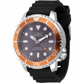 Invicta Men's Watch - Pro Diver Rotating Bezel Grey Dial Black Rubber Strap | 47224